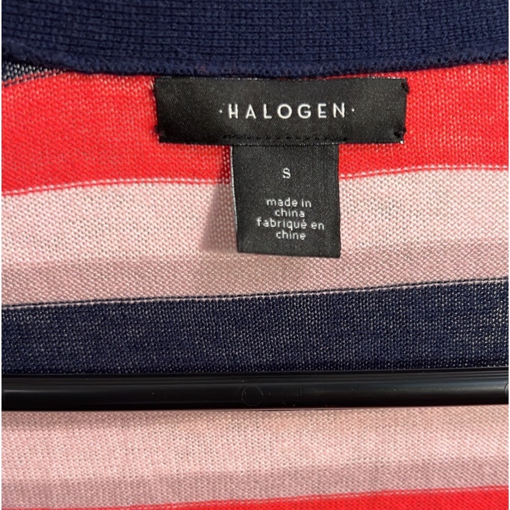 Euc Halogen Small Stripe Button Down Cardigan - image 3